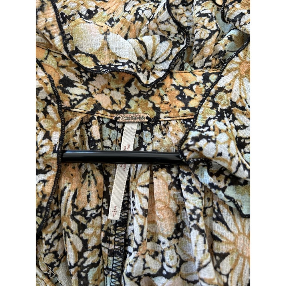 Free People Feeling Groovy Maxi Dress S Boho Floral Cottagecore Flowy peasant - Picture 6 of 7